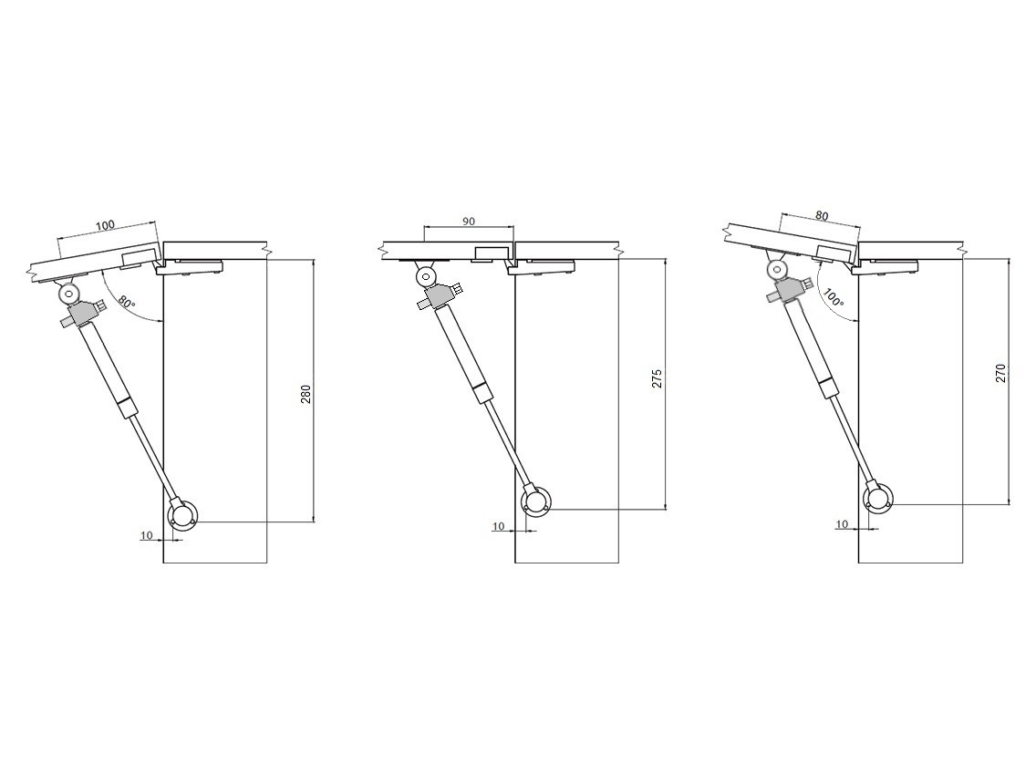 Подъемник GIFF Alto газовый с амортизатором L245 мм 60 N белый