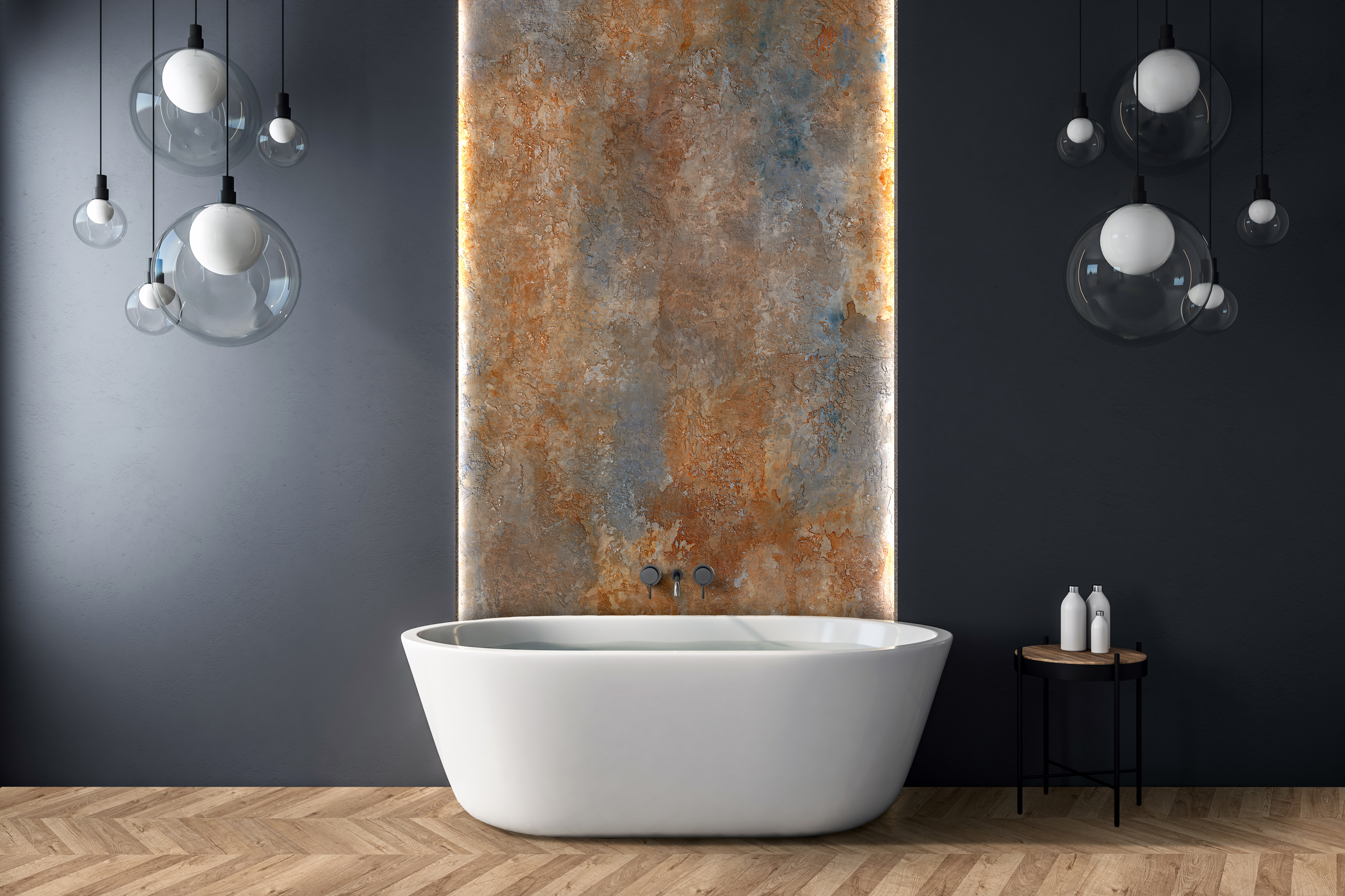 Панель 2800х1230х4 K104 PT Расті Куппер ROCKO Tiles SPC (Kronospan)