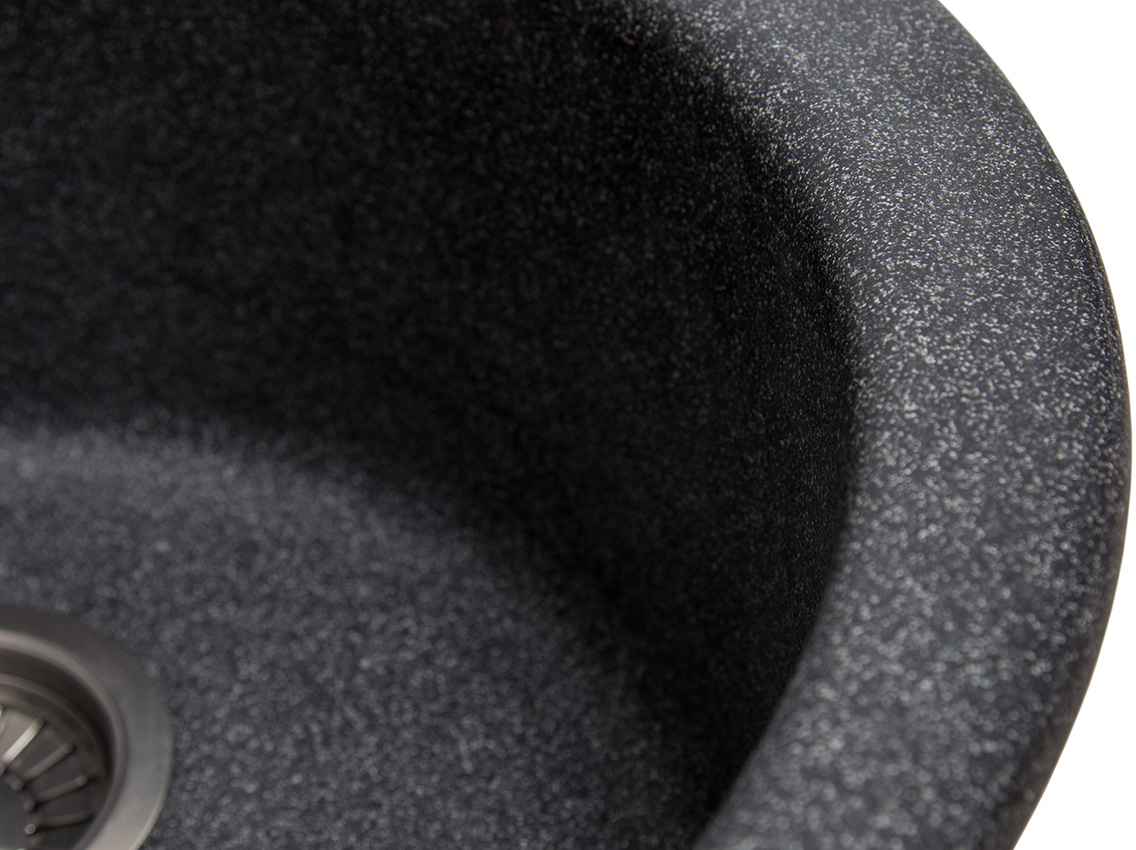 Мийка штучний камінь Solid Поні D475 чорний граніт (з отвором під змішувач)