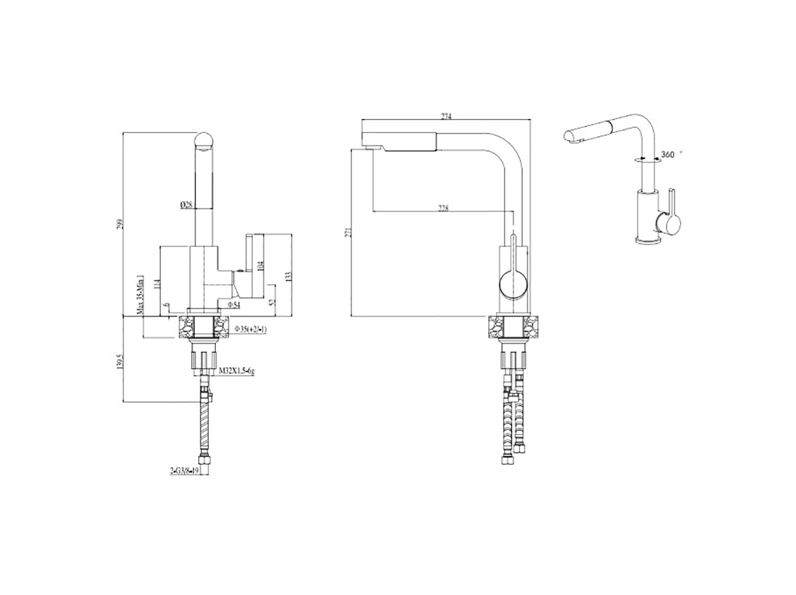 Смеситель Elleci C02 Chrome