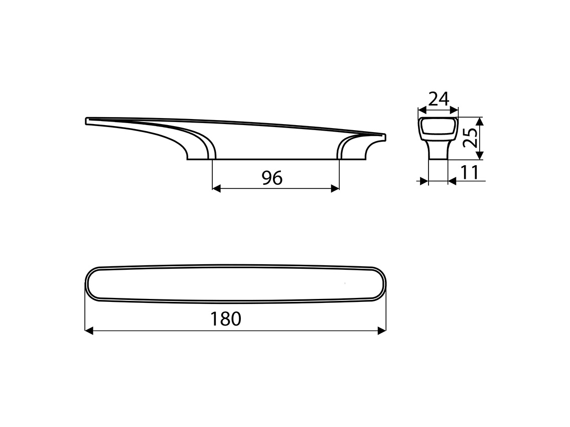 Ручка скоба Gamet UU06-0096-G0004-P41 хром/білий