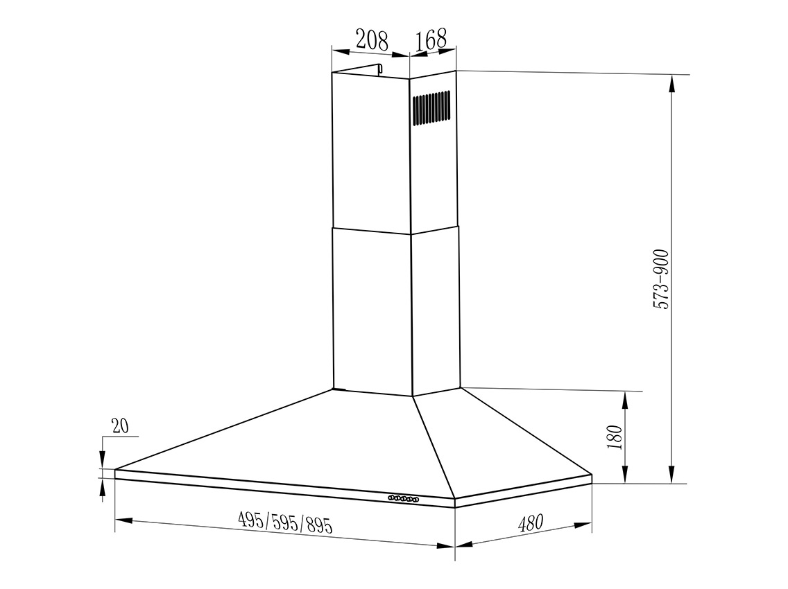 Витяжка UNNA X A/60 PB/2/T INTERLINE