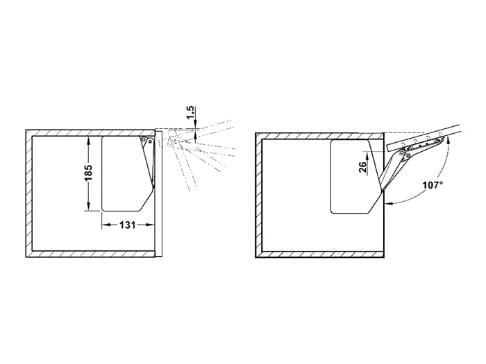 Підйомник Free Flap Hafele 3.15 E сірі заглушки (372.91.331)