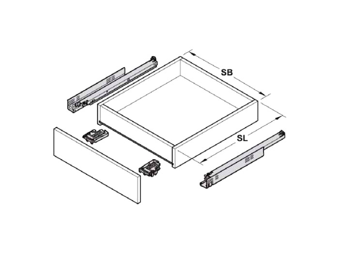 Напрямна прихованого монтажу повного висування з дотягувачем WP Clip HAFELE (19 мм) L=550 (433.10.557)