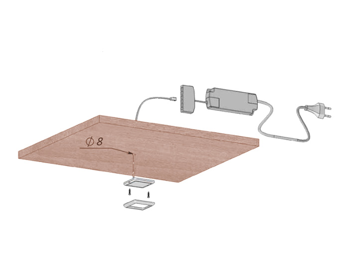 Подсветка LED GIFF Orion 1,5W белый теплый свет, металлик (БП SPS)