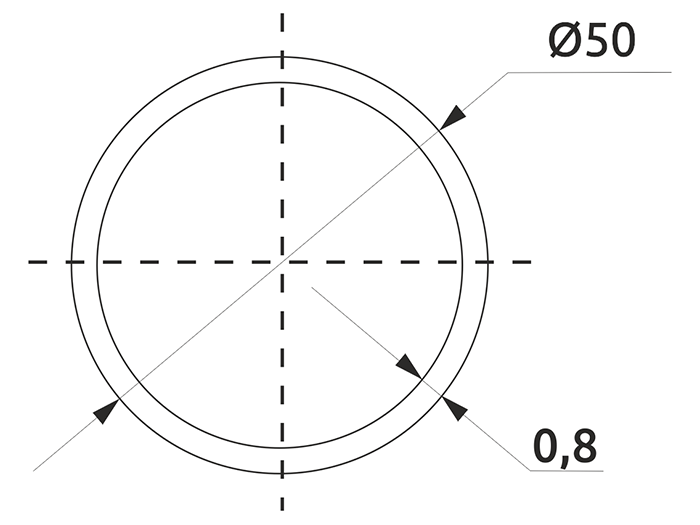 Труба d=50 ALVA L=3000 хром