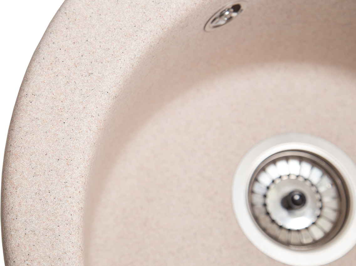 Мойка искусственный камень Solid Пони D475 розовый песок (с отверстием под смеситель)