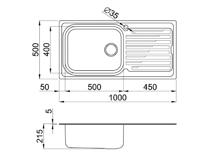 Мойка нержавеющая сталь Elleci 1000x500 Sky 480 SX Satinato
