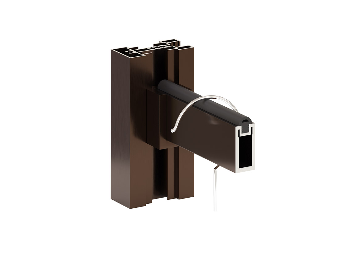 Штанга прямокутна зі вставкою гардеробна з кріпленням Volpato Stili L=1200 венге браш