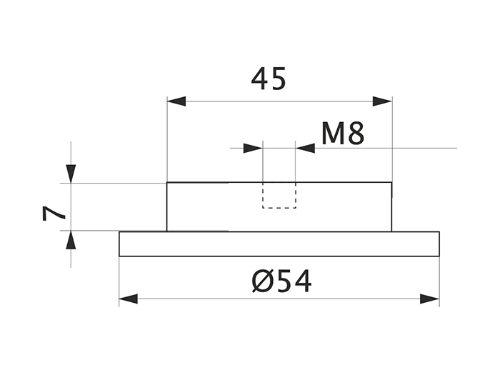 Фланец для крепления к стеклу d=50 GIFF полированный алюминий
