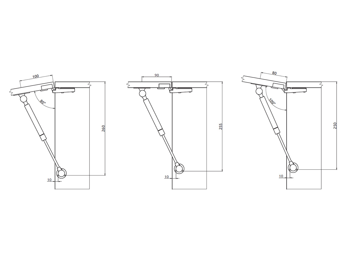 Підйомник GIFF Alto газовий фрикційний L=245 мм 40 N білий