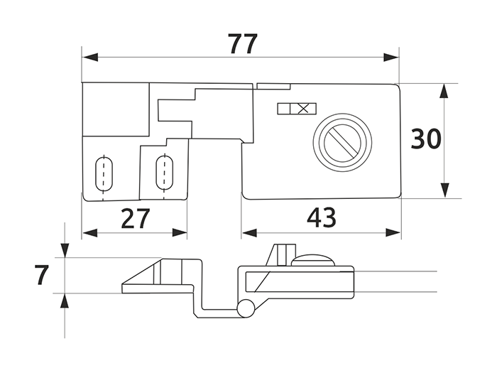 Петля для стекла с фиксатором GIFF хром (2 шт.)