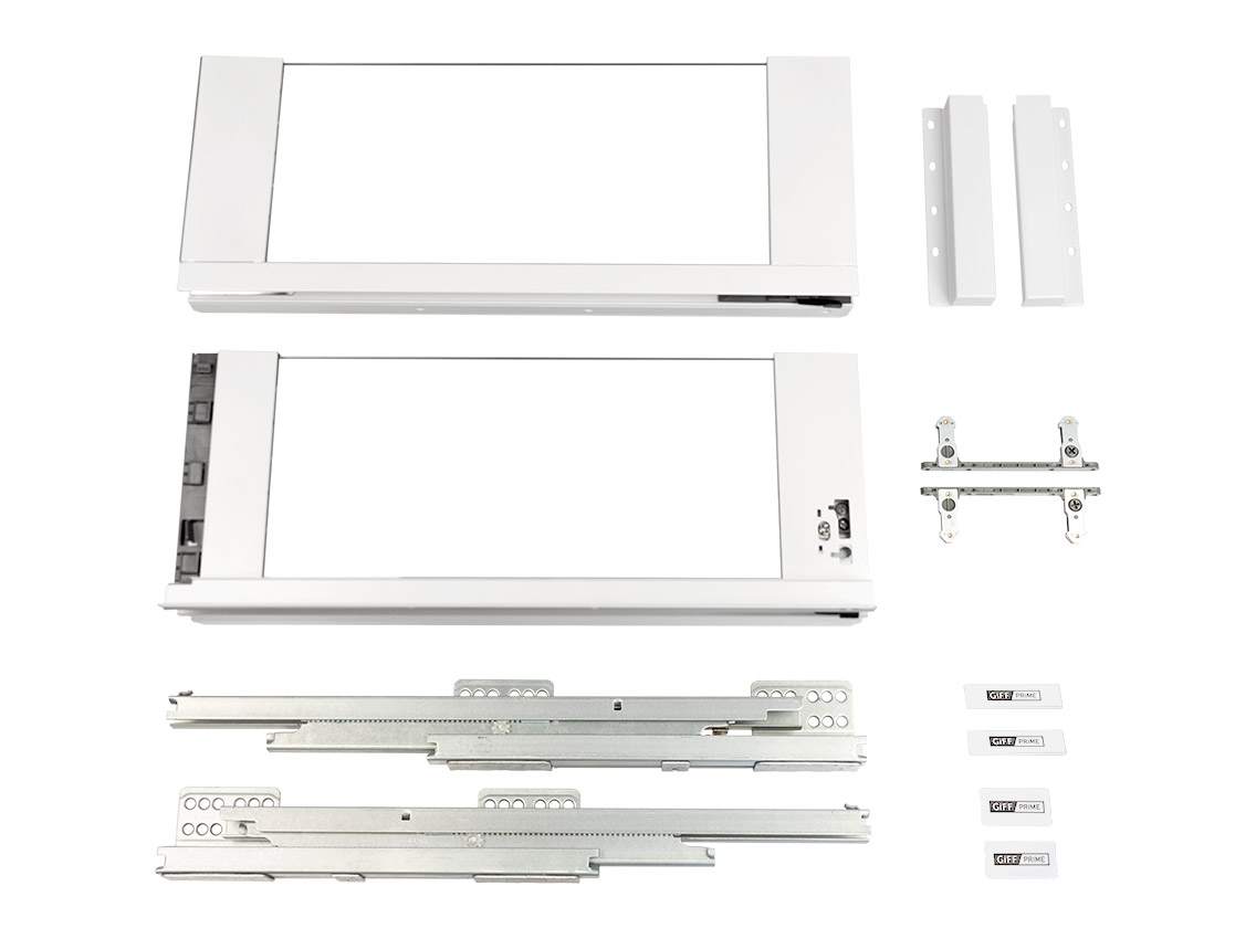 Висувний ящик зі скляними боковинами GIFF PRIME FlatBox L=450 H=167 білий