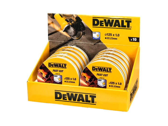 Набор отрезных кругов DeWALT 125x22,2х1,0 мм в металл. коробке, 10 ед. (DT3507)
