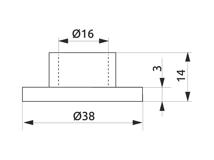 Кріплення труби-рейлінга d=16 GIFF Фланець хром