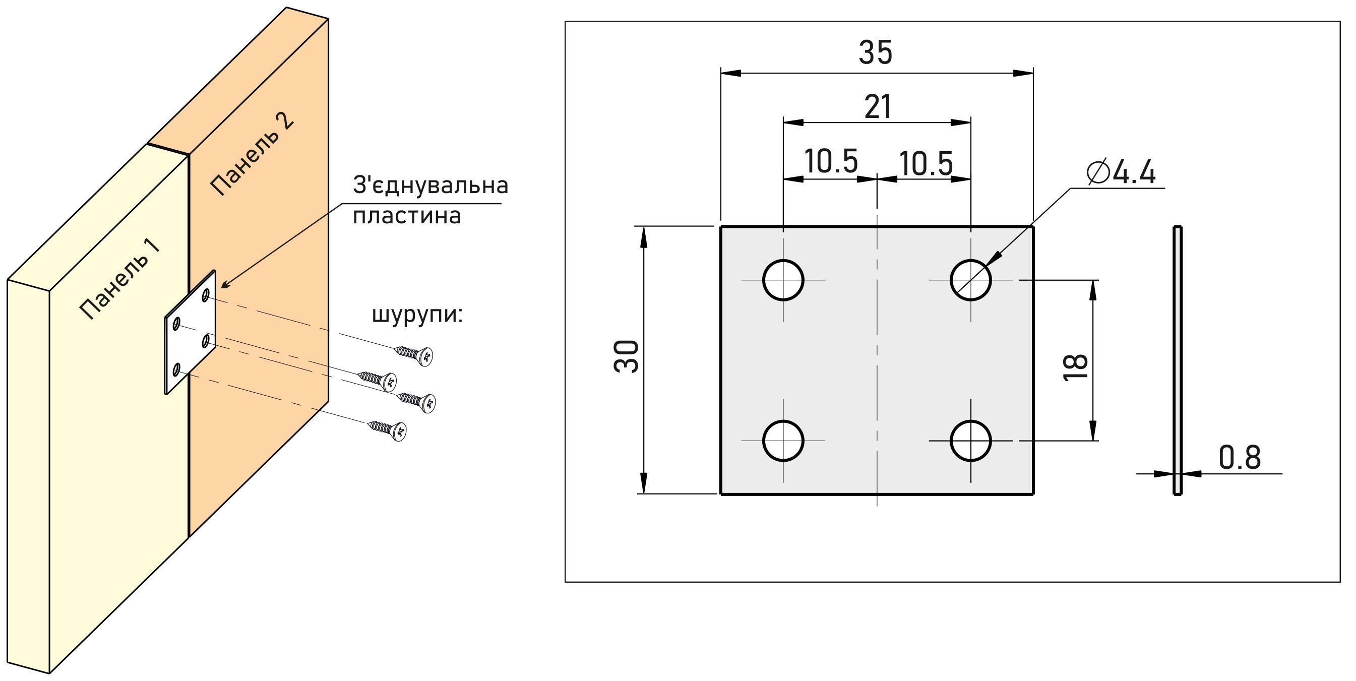 З'єднувальна пластина GIFF 35х30