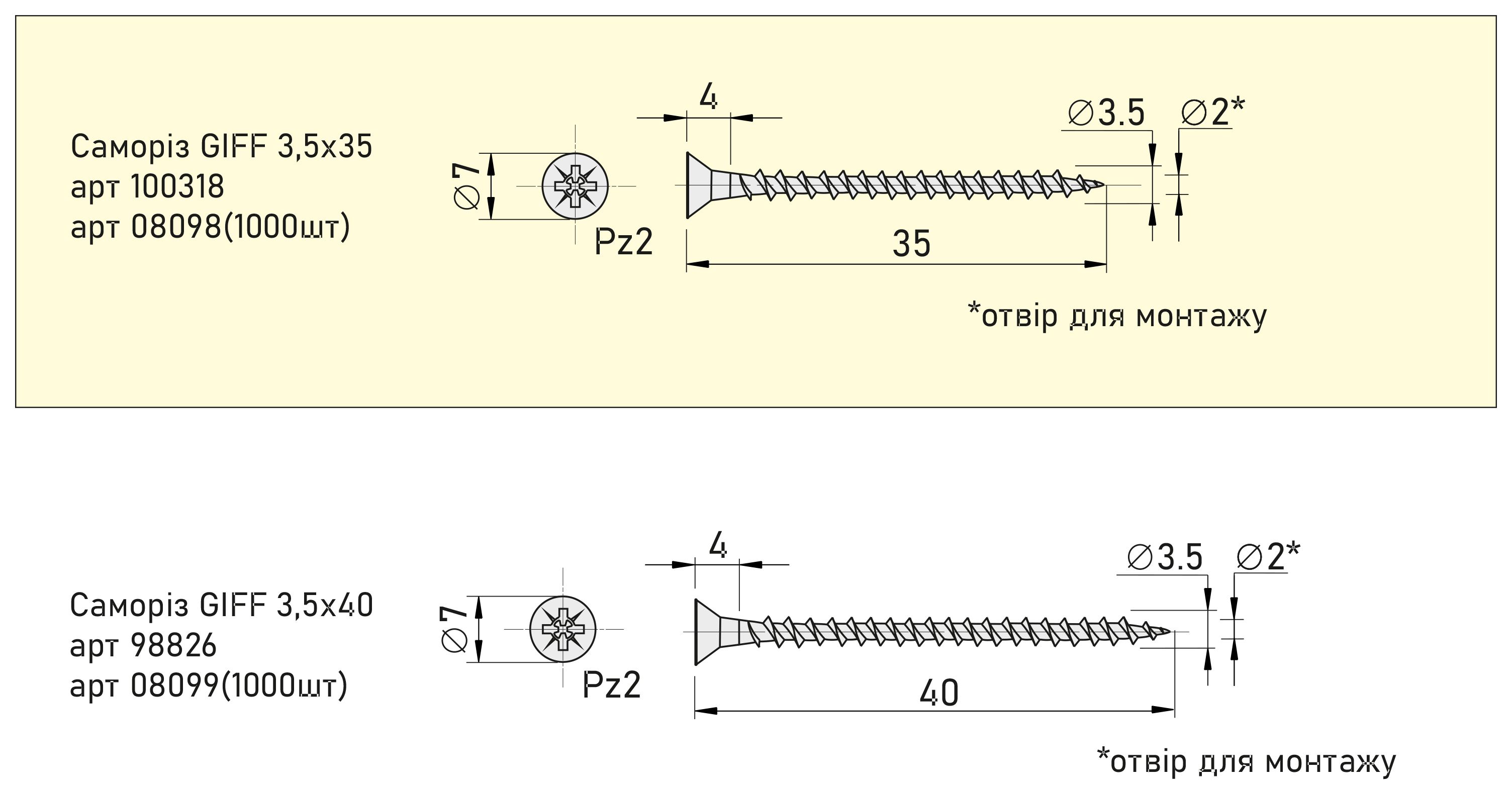 Саморіз GIFF 3,5х35