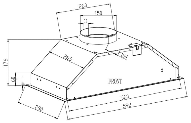 Витяжка SMART S BL A/60/T INTERLINE