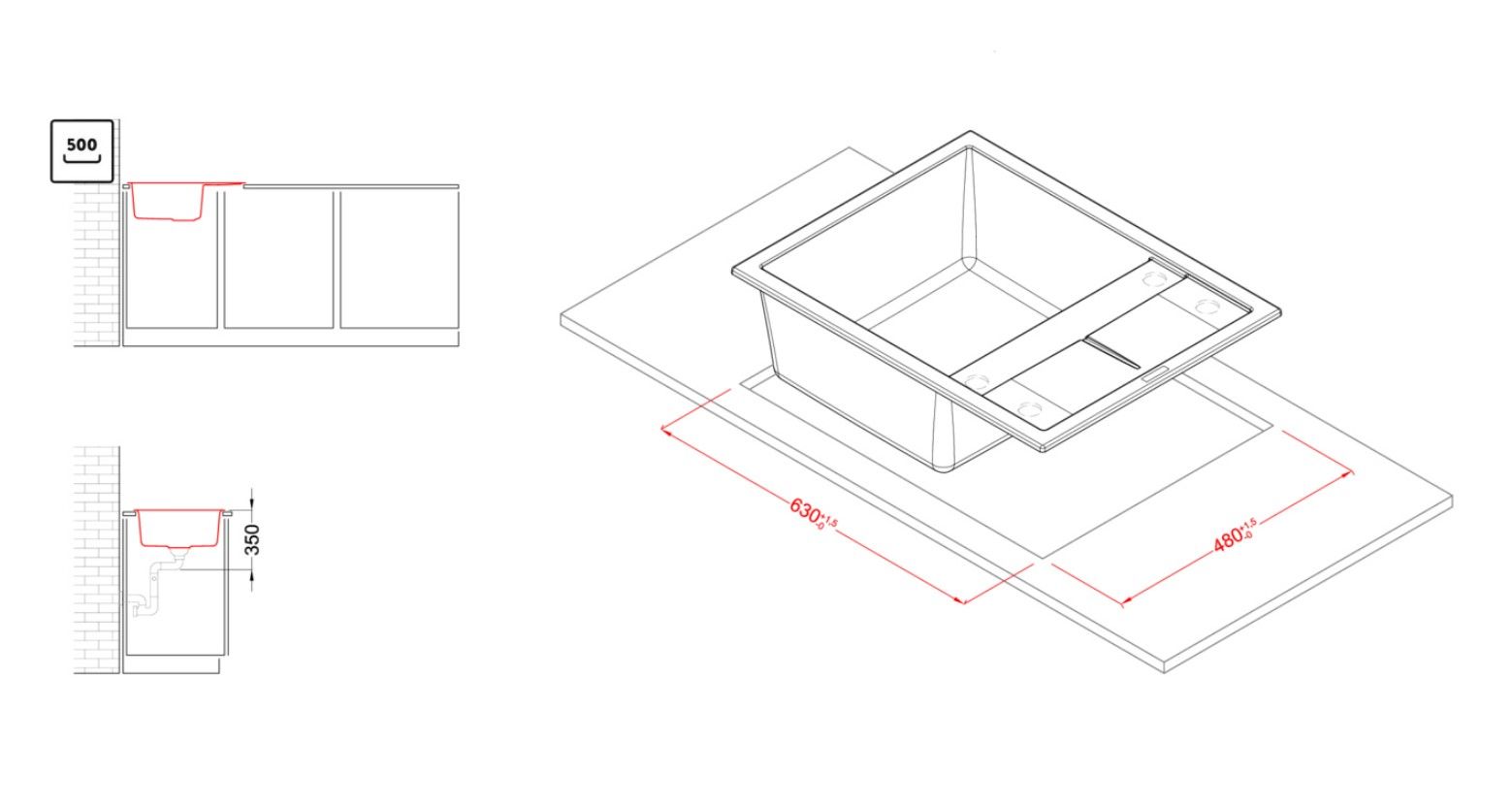 Мийка штучний камінь Elleci Unico 125 cemento 48