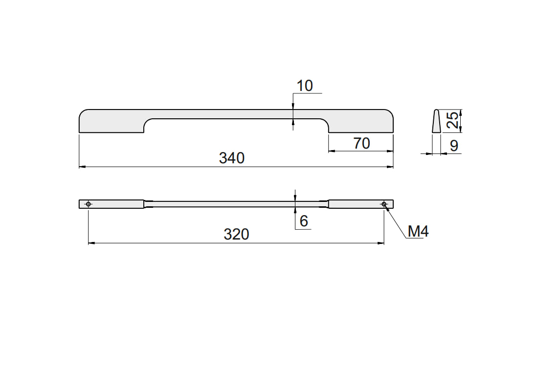 Ручка профильная GIFF 1/274/320 золото браш