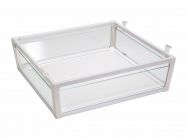 Кошик для одягу висувний з доводчиком Virno Style 564*470*165 білий/скло