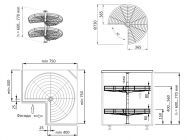 Карусель 3/4 GIFF d=750, h=650-700 хром (2 полиці)