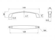 Ручка скоба GIFF UN1706/128 сатин