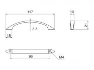 Ручка скоба GIFF US2704/96 хром