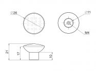 Ручка кнопка GIFF GA2804 хром