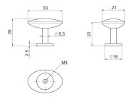 Ручка кнопка GIFF GP0904 хром