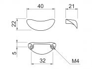 Ручка скоба GIFF UN0104/32 хром