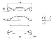 Ручка скоба GIFF UR1005/96 антична бронза