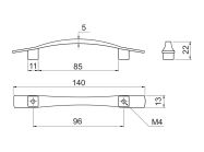 Ручка скоба GIFF UN0604/96 хром