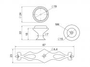 Ручка кнопка GIFF GG36 і SD3605 антична бронза