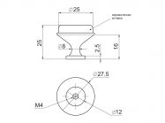 Ручка кнопка GIFF GP193 античная бронза/фарфор