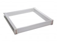 Кошик для одягу висувний з доводчиком Virno Style 564*470*165 білий/скло