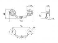 Ручка скоба GIFF 6/002/74 антична бронза