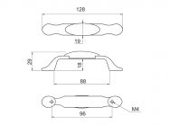 Ручка скоба GIFF UP197/96 антична бронза/порцеляна