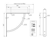 Консоль декоративная выпуклая GIFF ДУГА L=222 матовый хром