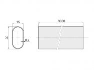 Труба овальная GIFF 30х15 L=3000 хром 