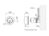 Крепление для зеркала боковое GIFF хром