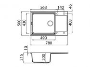 Мойка искусственный камень Elleci 780x500 Easy 310 Nero 40