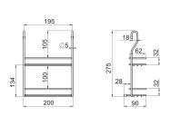 Полка к рейлингу d=16 для специй двойная GIFF хром