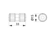 З'єднання труби d=16 пластикове GIFF чорний