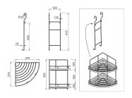 Полка к рейлингу d=16 угловая двойная GIFF хром