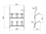 Полка к рейлингу d=16 для стаканов двойная GIFF хром