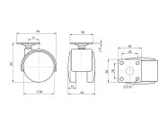 Ролик з площадкою GIFF Mobili d=50 чорний