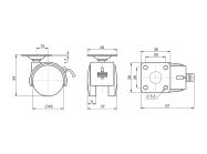 Ролик с площадкой и тормозом GIFF Mobili d=40 черный