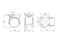 Ролик с площадкой GIFF Mobili d=40 черный