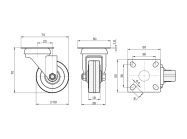 Ролик с площадкой резиновый GIFF Industry d=50 серый